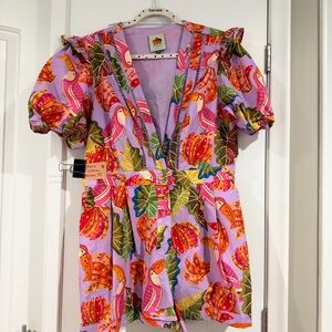 Colorful Bird one piece short set